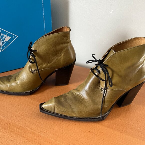 Fluevog Swordfish "Surrealistic Pizza" green boot - size 10 - Picture 3 of 5